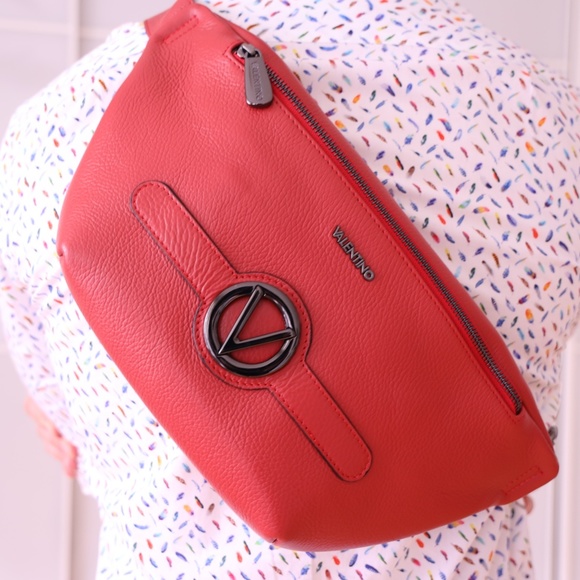 Valentino Crossbody Red Leather Bag - Picture 3 of 6